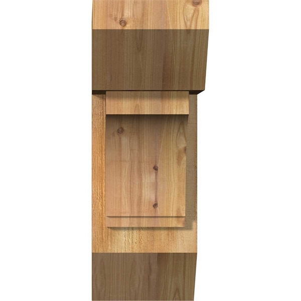 Imperial Slat Rough Sawn Bracket W/ Offset Brace, Western Red Cedar, 8W X 18D X 22H